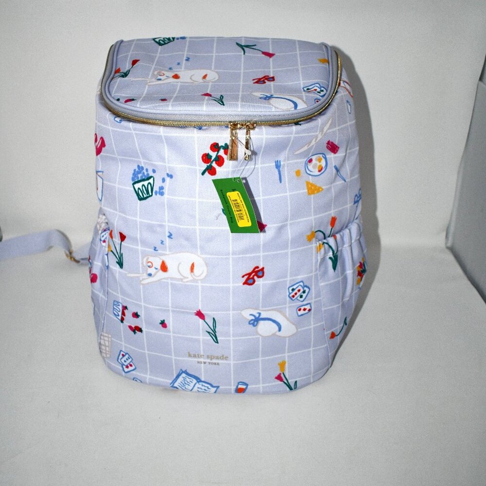 Kate Spade Insulated Backpack Cooler Park Picnic Large Soft Cooler Bag #256197 D